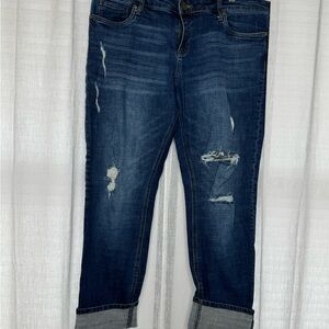 Women's Distressed Blue Jeans